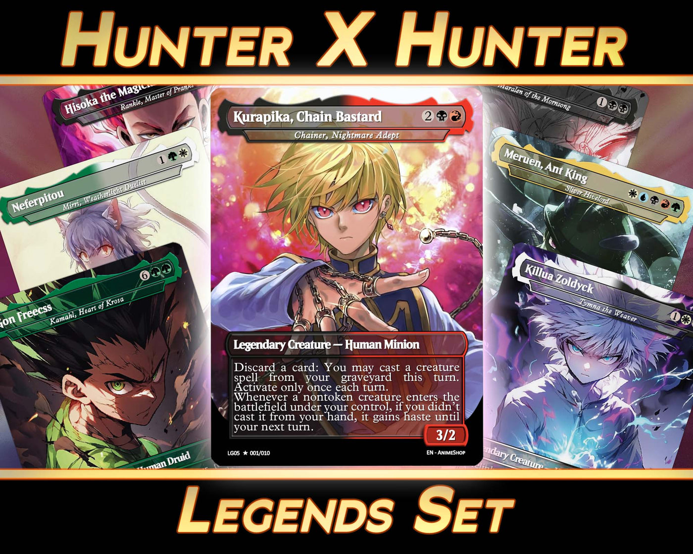 Hunter X Hunter - Legends Set (10 Cards + 2 Bonus Cards) | MTG Proxies | Premium Custom Cards