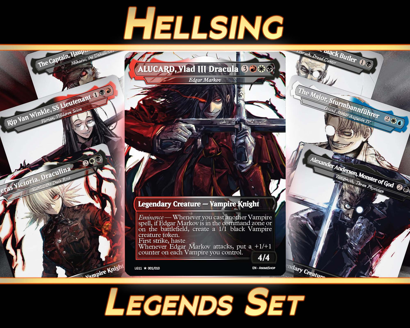 Hellsing - Legends Set (10 Cards + 2 Bonus Cards) | MTG Proxies | Premium Custom Cards