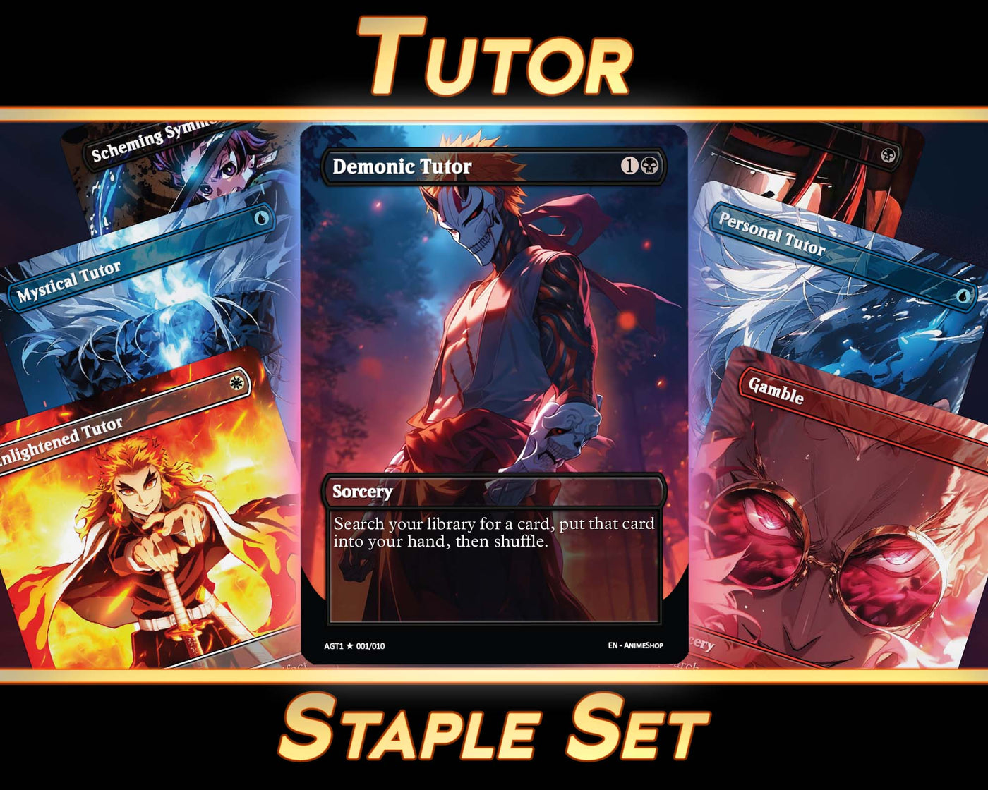 Tutor - Staple Set (10 Cards + 2 Bonus Cards) | MTG Proxies | Premium Custom Cards