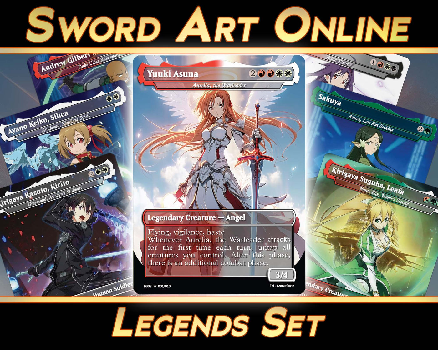 Sword Art Online - Legends Set (10 Cards + 2 Bonus Cards) | MTG Proxies | Premium Custom Cards