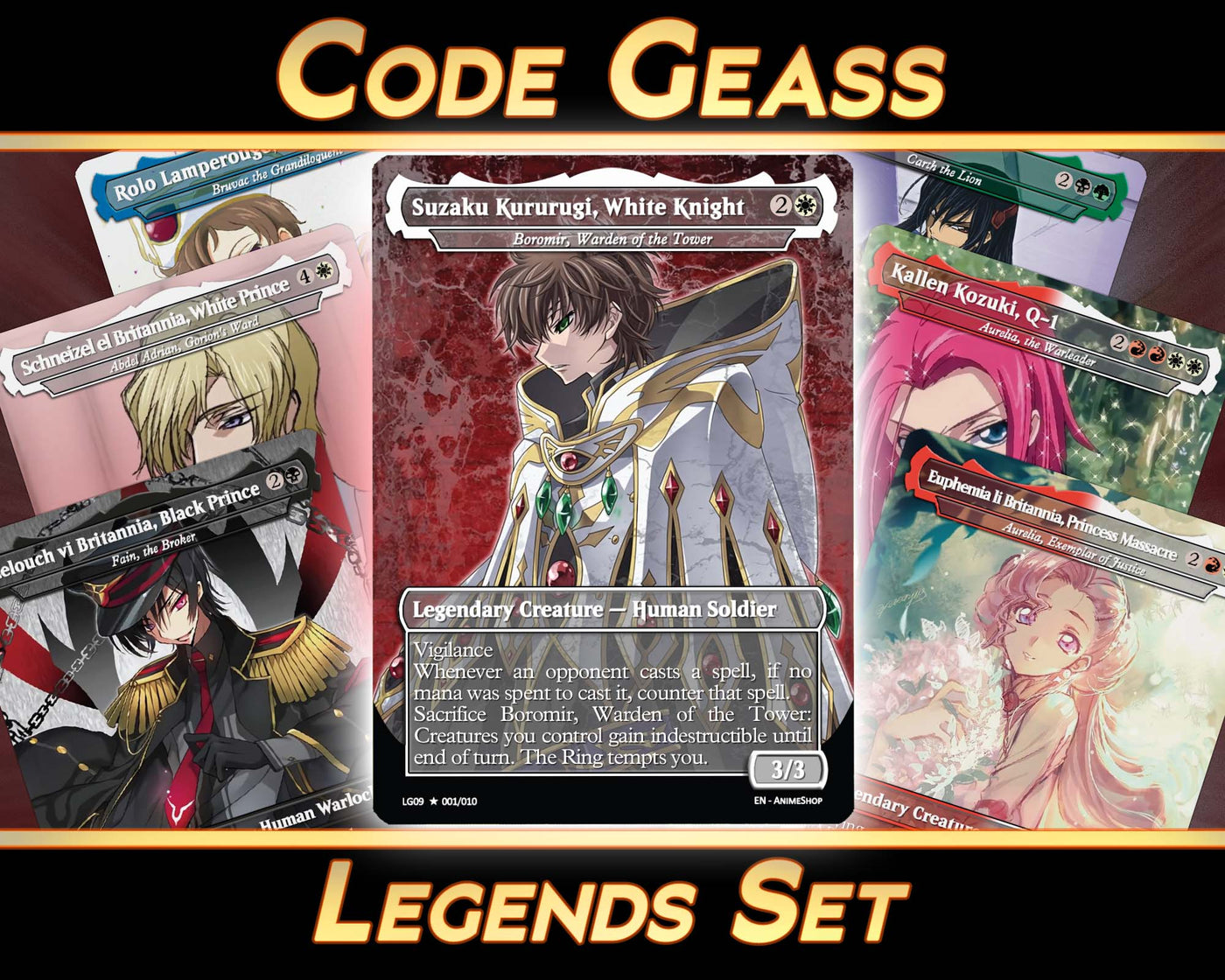 Code Geass - Legends Set (10 Cards + 2 Bonus Cards) | MTG Proxies | Premium Custom Cards