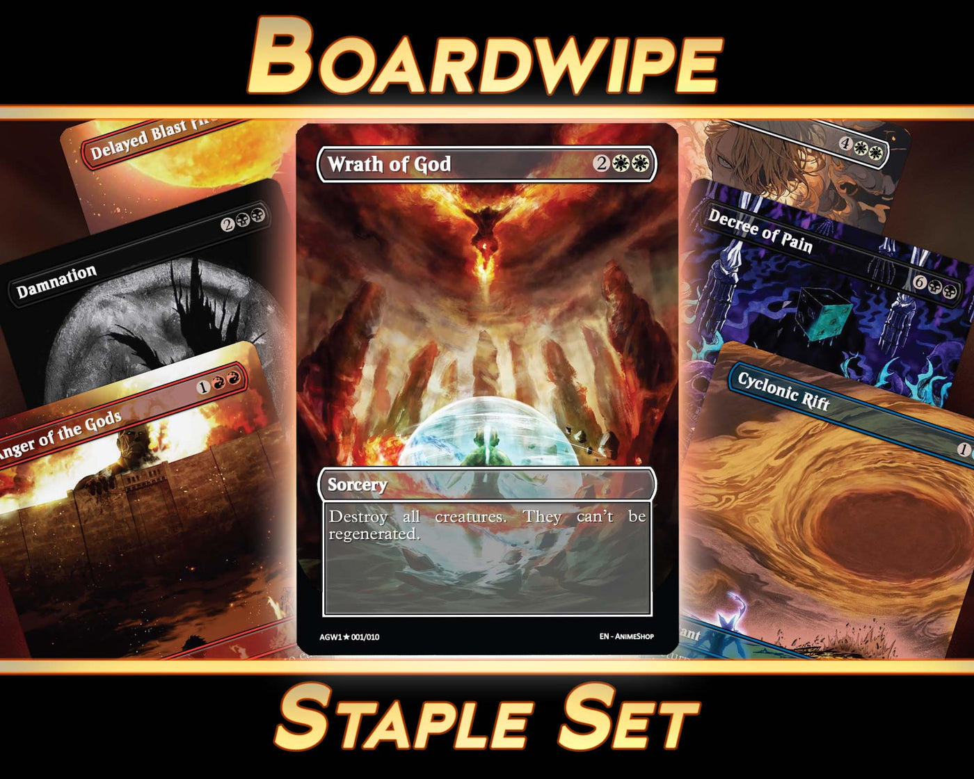 Boardwipe - Staple Set (10 Cards + 2 Bonus Cards) | MTG Proxies | Premium Custom Cards