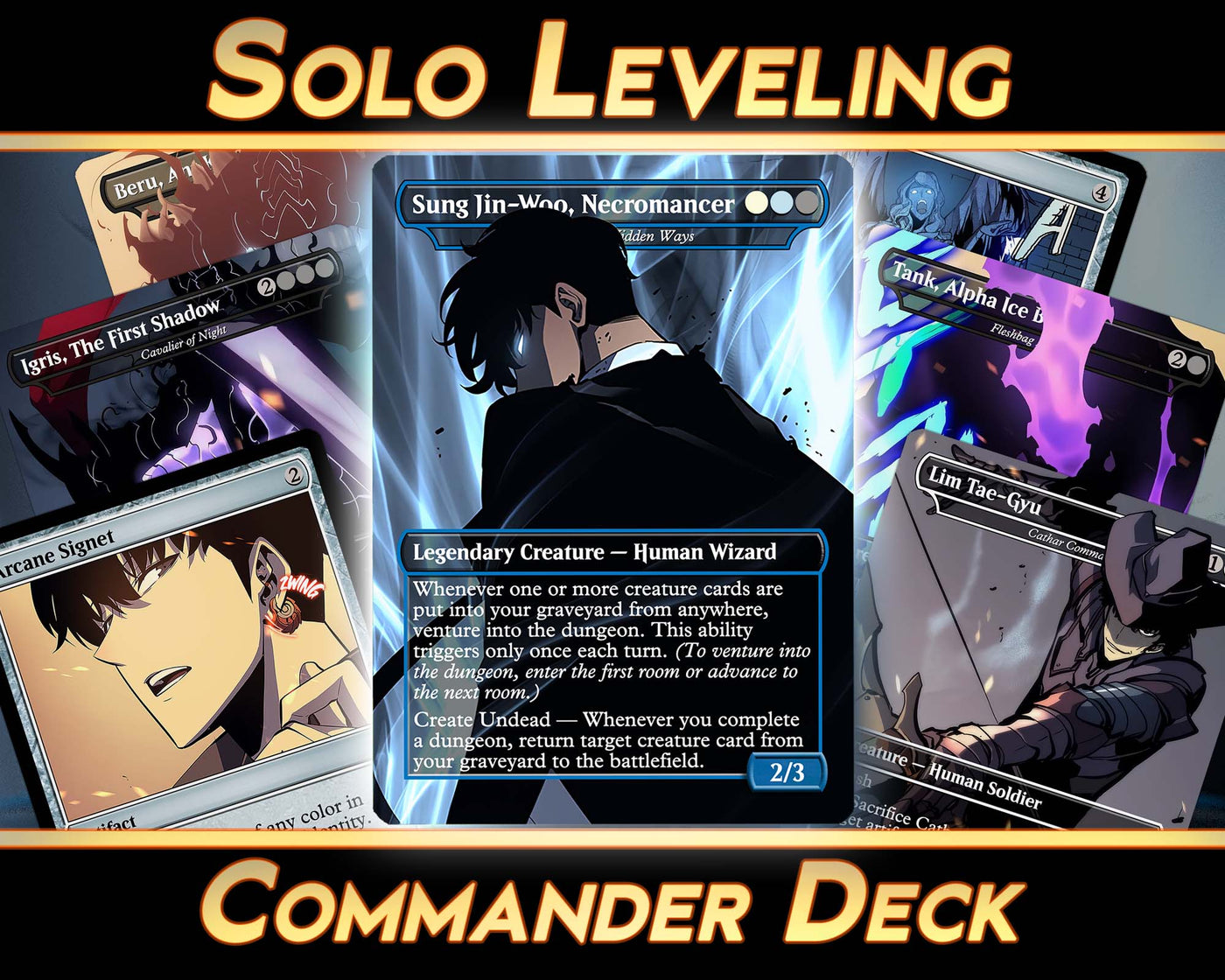 Solo Leveling Deck (100 Cards + 20 Tokens) | MTG Proxies | Full Commander Deck