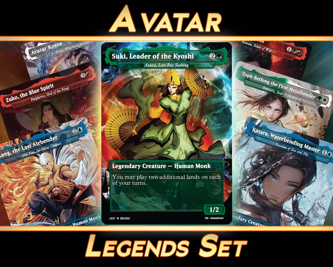 Avatar - Legends Set (10 Cards + 2 Bonus Cards) | MTG Proxies | Premium Custom Cards