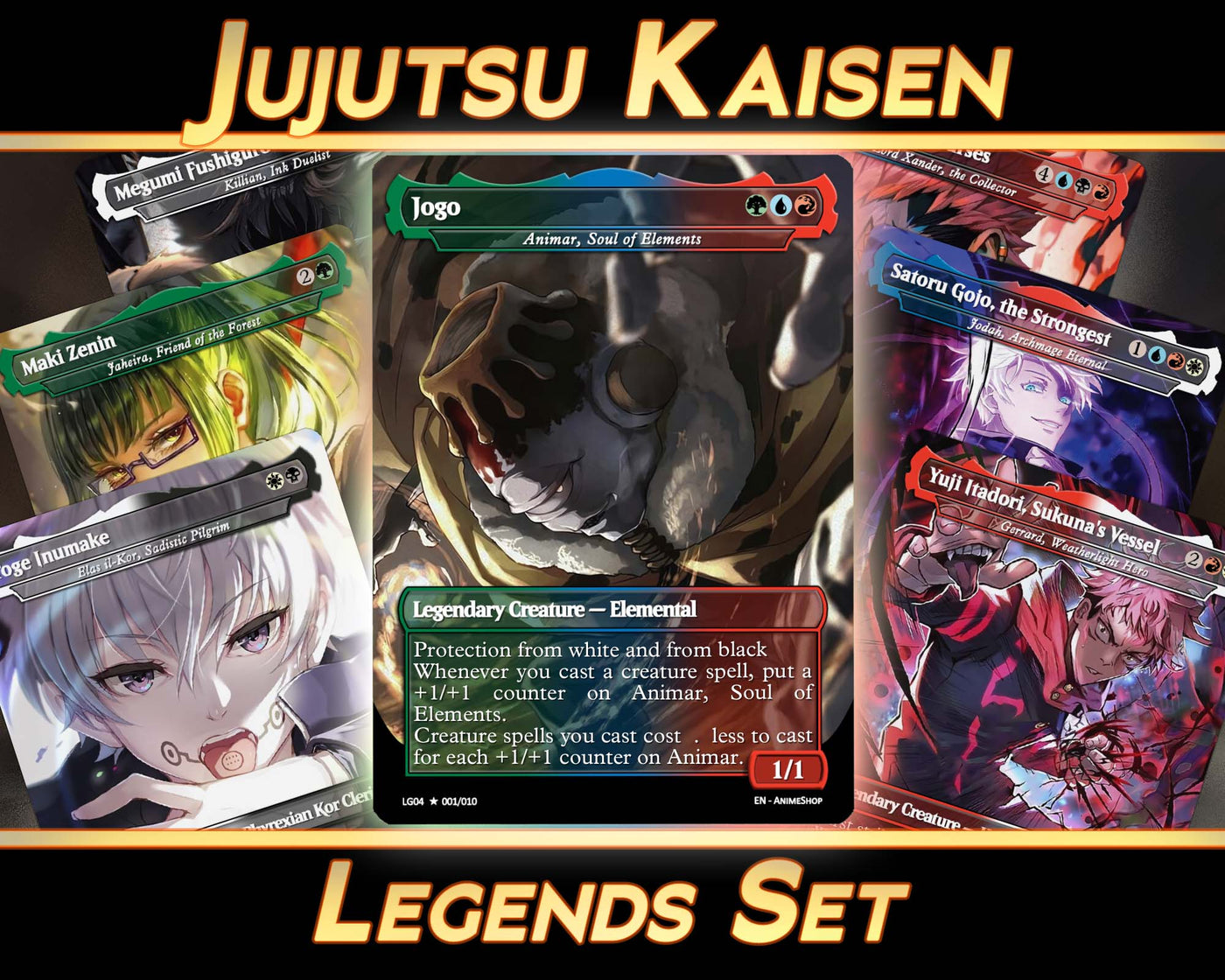 Jujutsu Kaisen - Legends Set (10 Cards + 2 Bonus Cards) | MTG Proxies | Premium Custom Cards