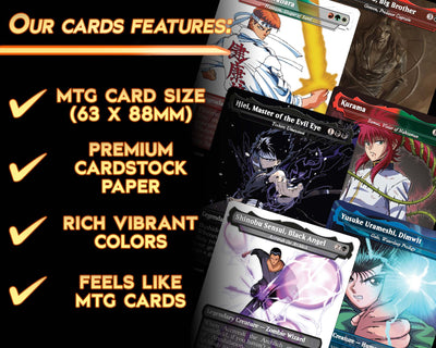 Yu Yu Hakusho - Legends Set (10 Cards + 2 Bonus Cards) | MTG Proxies | Premium Custom Cards