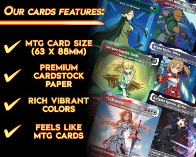 Sword Art Online - Legends Set (10 Cards + 2 Bonus Cards) | MTG Proxies | Premium Custom Cards