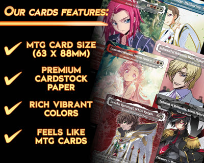 Code Geass - Legends Set (10 Cards + 2 Bonus Cards) | MTG Proxies | Premium Custom Cards