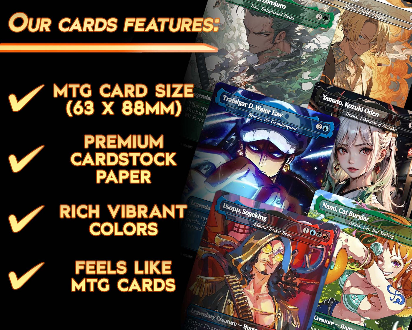 One Piece - Legends Set (10 Cards + 2 Bonus Cards) | MTG Proxies | Premium Custom Cards