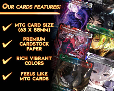 Jujutsu Kaisen - Legends Set (10 Cards + 2 Bonus Cards) | MTG Proxies | Premium Custom Cards