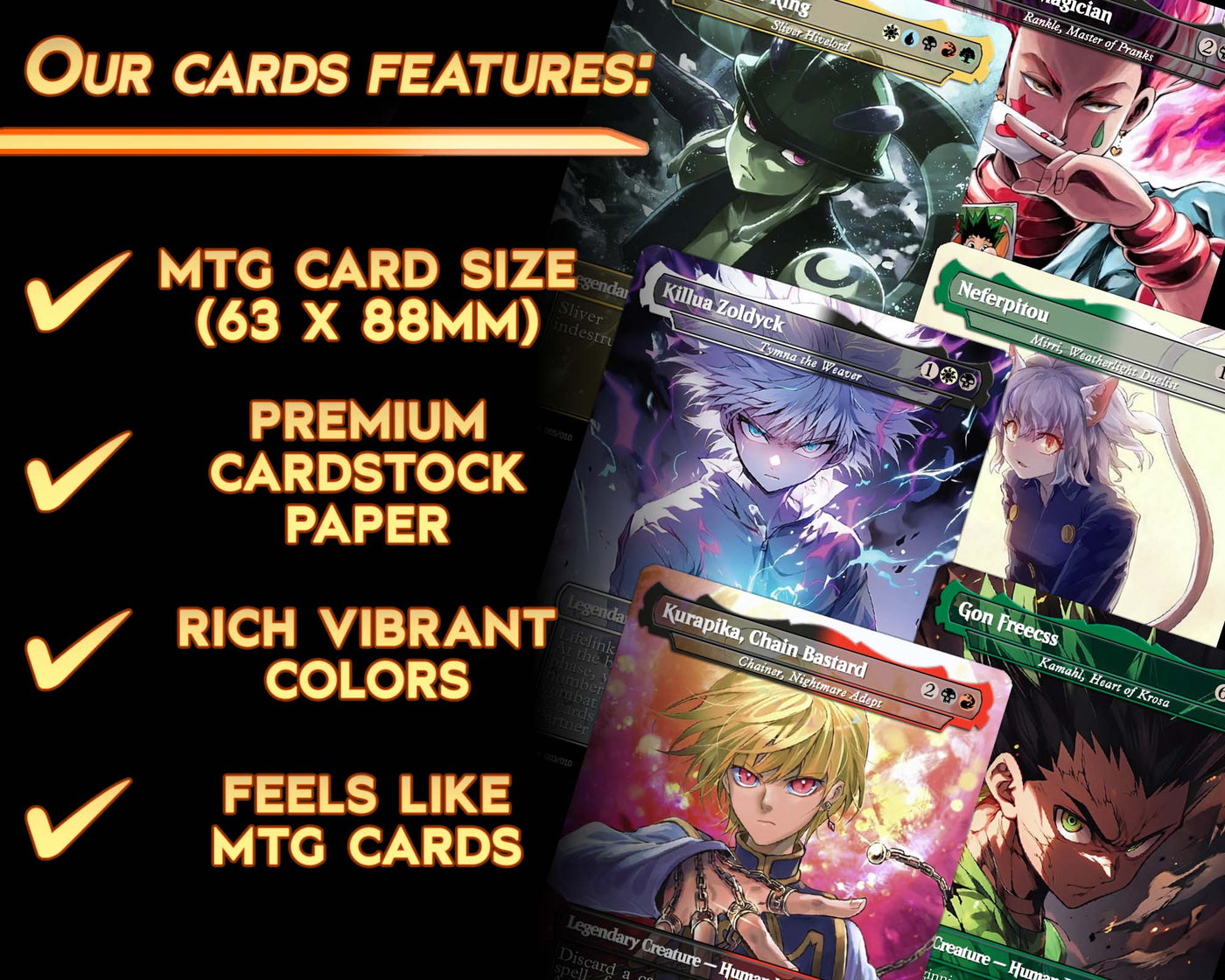 Hunter X Hunter - Legends Set (10 Cards + 2 Bonus Cards) | MTG Proxies | Premium Custom Cards