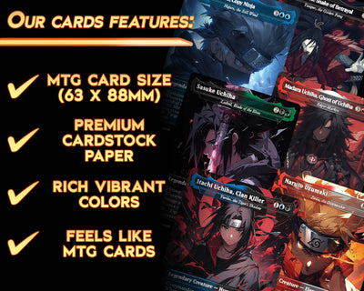 Naruto - Legends Set (10 Cards + 2 Bonus Cards) | MTG Proxies | Premium Custom Cards