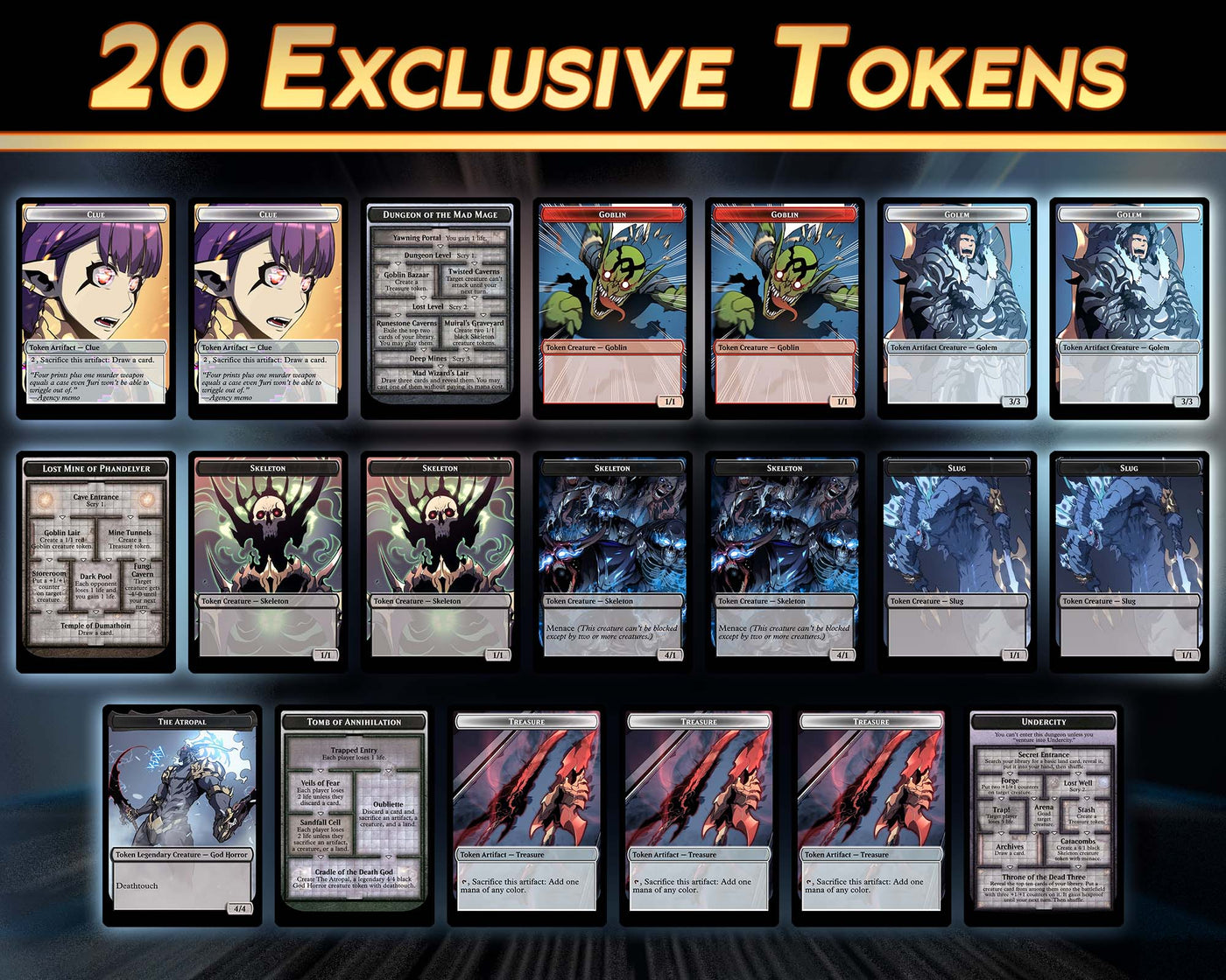 Solo Leveling Deck (100 Cards + 20 Tokens) | MTG Proxies | Full Commander Deck